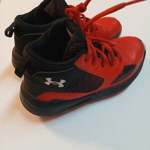 Under Armour Kids Red and Black Sneakers Size 13K / 13C